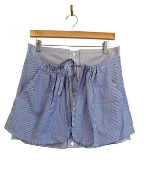 NWT Thakoon Blue Striped Multilayer Preppy Button Mini Skirt Size US 4 [jb]